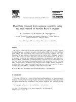 Phosphate removal from aqueous solutions using red mud wasted in bauxite Bayer's process