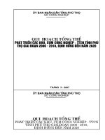 Quy hoạch tổng thể phát triển các khu, cụm công nghiệp - tiểu thủ công nghiệp trên đại bàn tỉnh Phú Thọ đến năm 2020.doc
