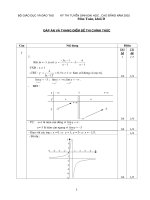Đáp án đề thi môn toán khối D