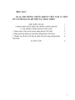 THỊ TRƯỜNG CHỨNG KHOÁN VIỆT NAM VÀ MỘT SỐ VẤN ĐỀ ĐẶT RA ĐỂ TIẾP TỤC PHÁT TRIỂN .DOC