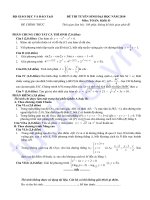 Đề thi tuyển sinh Đại Học môn Toán Khối D