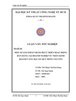 MỘT SỐ GIẢI PHÁP NHẰM PHÁT TRIỂN HOẠT ĐỘNG BÁN HÀNG TẠI DOANH NGHIỆP TƯ NHÂN KINH DOANH VÀNG BẠC ĐÁ QUÝ HỒNG NGUYÊN.doc