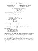 Đề tuyển sinh cao học môn Giải tích năm 1999 - Đại học Vinh