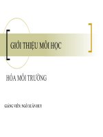Hoá môi trường - Chương 1: Mở đầu