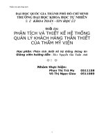 Phân tích và thiết kế hệ thống quản lý khách hàng thân thiết của thẩm mỹ viện.doc