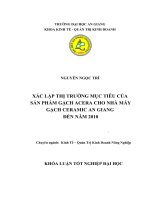 Xác lập thị trường mục tiêu của sản phẩm gạch acera cho nhà máy gạch ceramic an giang đến năm 2010.doc