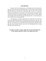 VAI TRÒ CỦA ĐẦU TƯ TRỰC TIẾP NƯỚC NGOÀI (FDI) ĐỐI VỚI TĂNG TRƯỞNG KINH TẾ VIỆT NAM THỜI GIAN QUA.DOC