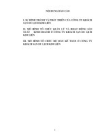 MÔ HÌNH TỔ CHỨC BỘ MÁY KẾ TOÁN Ở CÔNG TY   KHÁCH SẠN DU LỊCH KIM LIÊN.DOC