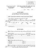 QUYẾT ĐỊNH  Về việc khám nơi cất giấu tài liệu, tang vật  liên quan đến hành vi trốn thuế, gian lận thuế   CHỨC DANH THỦ TRƯỞNG CƠ QUAN RA QUYẾT ĐỊNH