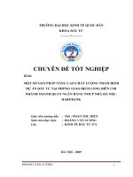 Một số giải pháp nâng cao chất lượng thẩm định dự án tại chi nhánh Thanh Quan- Ngân  hàng thương mại cổ phân nhà Hà Nội – Habubank.DOC