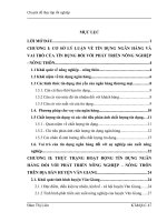 Giải pháp nâng cao chất lượng tín dụng ngân hàng cho phát triển nông nghiệp trên địa bàn của NHNo&PTNT huyện Văn Giang.DOC