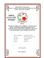 TẦM QUAN TRỌNG CỦA NGHIỆP VỤ THANH TOÁN QUỐC TẾ VỚI NỀN KINH TẾ HỘI NHẬP WTO.doc