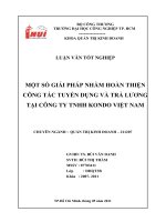 Một số giải pháp nhằm hoàn thiện công tác tuyển dụng và trả lương tại Công ty TNHH KONDO VIỆT NAM.doc