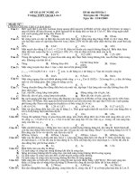 Đề thi thử đại học môn Vật Lý lần I có đáp án