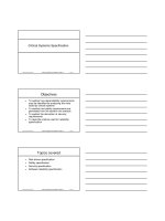 Critical Systems Specification