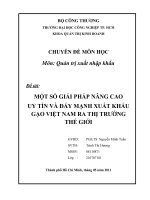 Một số giải pháp nâng cao uy tín và đẩy mạnh xuất khẩu gạo Việt Nam ra thị trường thế giới (2009 toi nay).doc