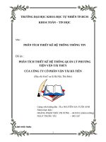 PHÂN TÍCH THIẾT KẾ HỆ THỐNG QUẢN LÝ PHƯƠNG TIỆN VẬN TẢI THỦY  CỦA CÔNG TY CỔ PHẦN VẬN TẢI HÀ TIÊN