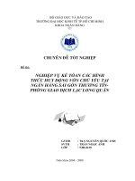 NGHIỆP VỤ KẾ TÓAN CÁC HÌNH THỨC HUY ĐỘNG VỐN CHỦ YẾU TẠI NGÂN HÀNG SÀI GÒN THƯƠNG TÍN-PHÒNG GIAO DỊCH LẠC LONG QUÂN.doc