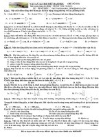 Đề thi thử trắc nghiệm vật Lý số 10