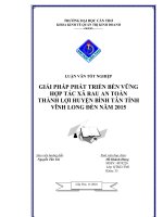 Giải pháp phát triển bền vững hợp tác xã rau an toàn Thành Lợi huyện Bình Tân tỉnh Vĩnh Long đến năm 2015.pdf