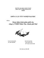 Hoàn thiện kênh phân phối cho công ty TNHH Thiên Tân- thành phố Huế.pdf