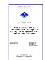 Phân tích các nhân tố ảnh hưởng đến thu thập của các hộ xã viên tại hợp tác xã rau an toàn Thành Lợi.pdf