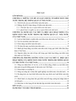 Nâng cao vai trò và hiệu quả hoạt động của kiểm toán nhà nước trong hệ thống quản lý nhà nước của Việt Nam.DOC
