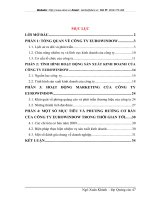 Một số kiến nghị nhằm hoàn thiện chiến lược truyền thông tại công ty Eurowindow..DOC