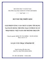 Giải pháp nâng cao chất lượng nghiệp vụ tín dụng tại ngân hàng TMCP Xuất Nhập Khẩu Việt Nam – Chi nhánh Chợ Lớn.PDF