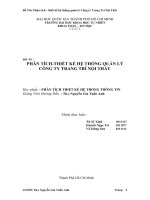 PHÂN TÍCH-THIẾT KẾ HỆ THỐNG QUẢN LÝ CÔNG TY TRANG TRÍ NỘI THẤT.