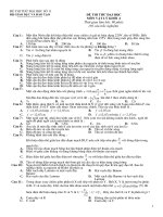 Đề thi thử trắc nghiệm vật lý khối A