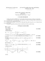 Kỳ thi tốt nghiệp THPT năm 2003-2003 - ĐỀ thi môn toán