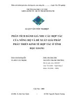 Phân tích đánh giá nhu cầu hợp tác của nông hộ và đề xuất giải pháp phát triển kinh tế hợp tác ở tỉnh hậu giang.doc