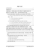 Kiểm toán chu trình bán hàng – thu tiền trong kiểm toán Báo cáo tài chính do Chi nhánh Công ty kiểm toán AISC Hà Nội thực hiện.DOC