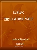 BÀI GIẢNG   MÔN: LUẬT DOANH NGHIỆP