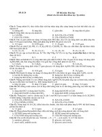 Đề thi hóa học dành cho ban khoa học tự nhiên