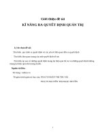 Quản Trị Học - Kỹ Năng Ra Quyết Định Quản Trị.doc