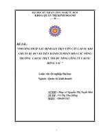 Phương pháp xác định giá trị vườn cây cao su khi chuẩn bị đi vào tiến hành cổ phần hóa các nông trường cao su trực thuộc Tổng Công ty cao su Đồng Nai.doc