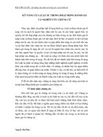 KỸ NĂNG CỦA LUẬT SƯ TRONG HOẠT ĐỘNG ĐÁN