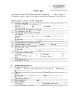 THÔNG BÁO  Áp dụng miễn, giảm thuế theo Hiệp định giữa Việt Nam và ........... đối với tổ chức là đối tượng cư trú nước ngoài có thu nhập từ vận tải hàng không quốc tế tại Việt Nam 