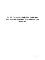 Vai trò của thành phần kinh tế nhà nước trong xây dựng kinh tế thị trường ở nước ta hiện nay.doc