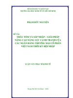 Thâu tóm và sáp nhâp - Giải pháp nâng cao năng lực canh trạnh của các Ngân Hàng Thương Mại Cổ Phần Vn thời kỳ hội nhập.pdf