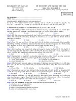 Đề thi môn hóa học