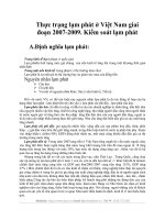 Thực trạng lạm phát ở Việt Nam giai đoạn 2007-2009. Kiểm soát lạm phát.DOC