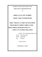 Thực trạng và một số giải pháp nhằm hoàn thiện chiến lược hoạt động kinh doanh của công ty cổ phần Địa Sinh.doc