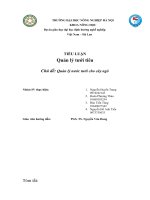 TIỂU LUẬN: Quản lý tưới tiêu