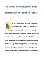 Tự do hoá dịch vụ tài chính trong quá trình hội nhập kinh tế quốc tế