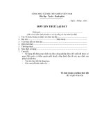 Đơn xin thuê lại đất 