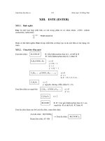 Giáo khoa hóa hữu cơ: Este