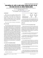 ảnh hưởng lứa tuổi và khối lượng trứng đến một số chỉ tiêu sinh sản của gà lương phượng giống